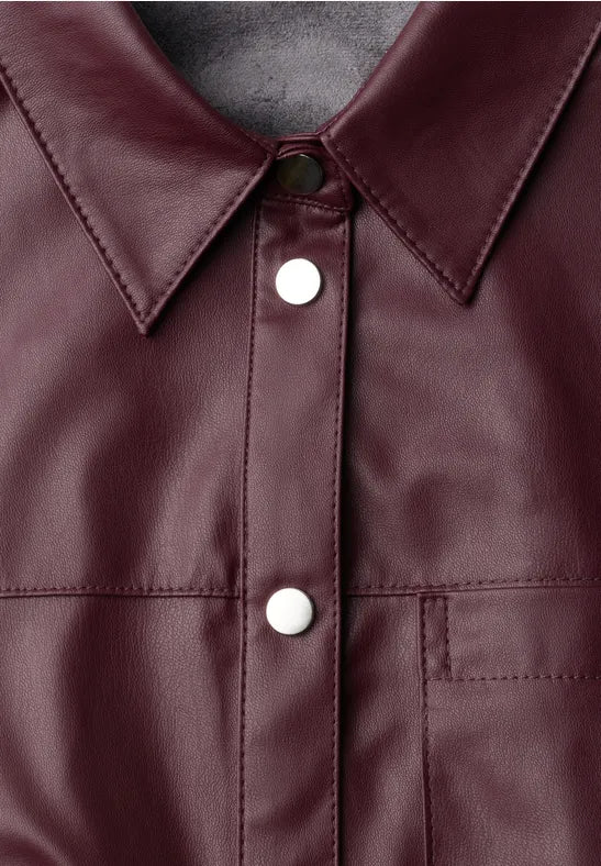 Street One  3/4-sleeve shirt blouse in a leather look 346947