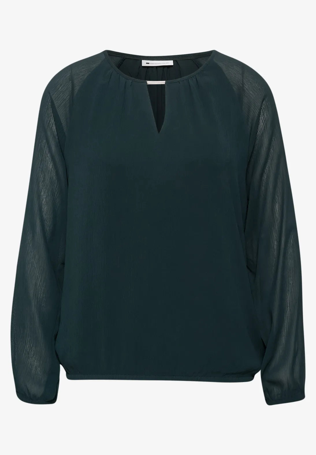 Street One Chiffon Long Sleeve top in Stormy Green  347007