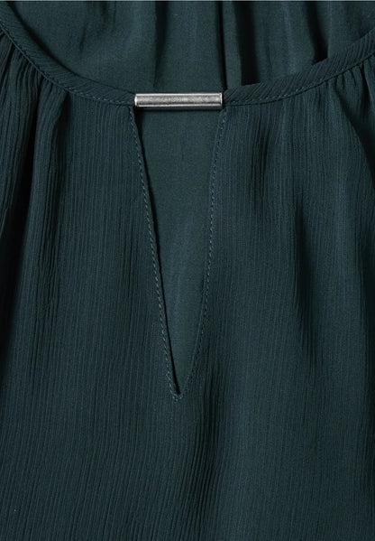 Street One Chiffon Long Sleeve top in Stormy Green  347007
