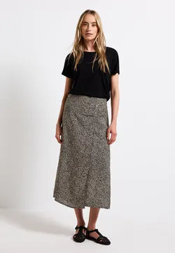 Street One minimal Leopard print faux wrap skirt 361724