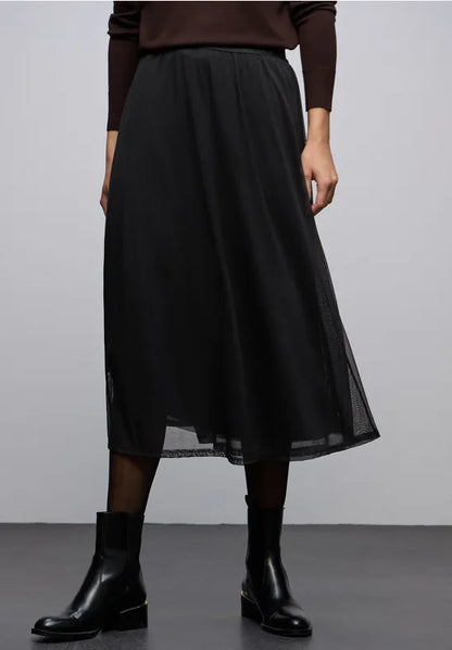 Street One Black Mesh Midi skirt 361848
