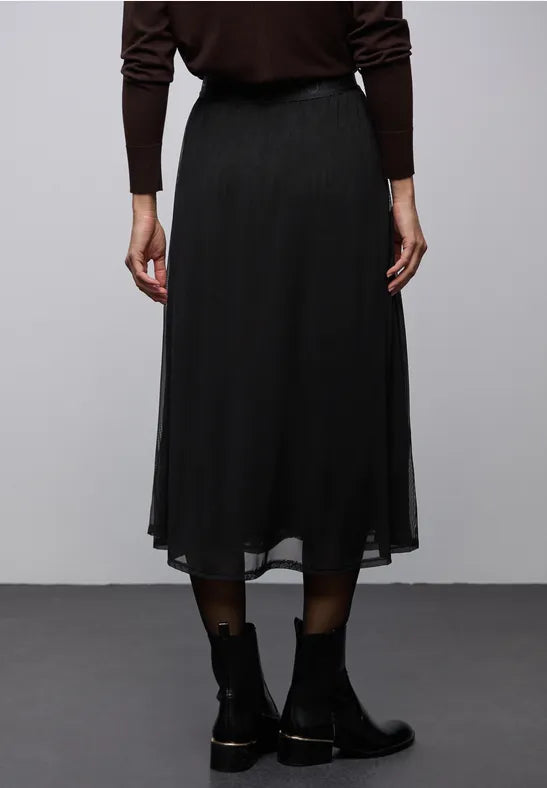 Street One Black Mesh Midi skirt 361848