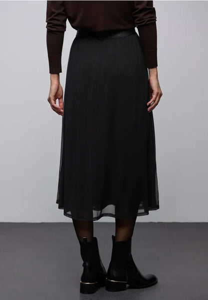 Street One Black Mesh Midi skirt 361848