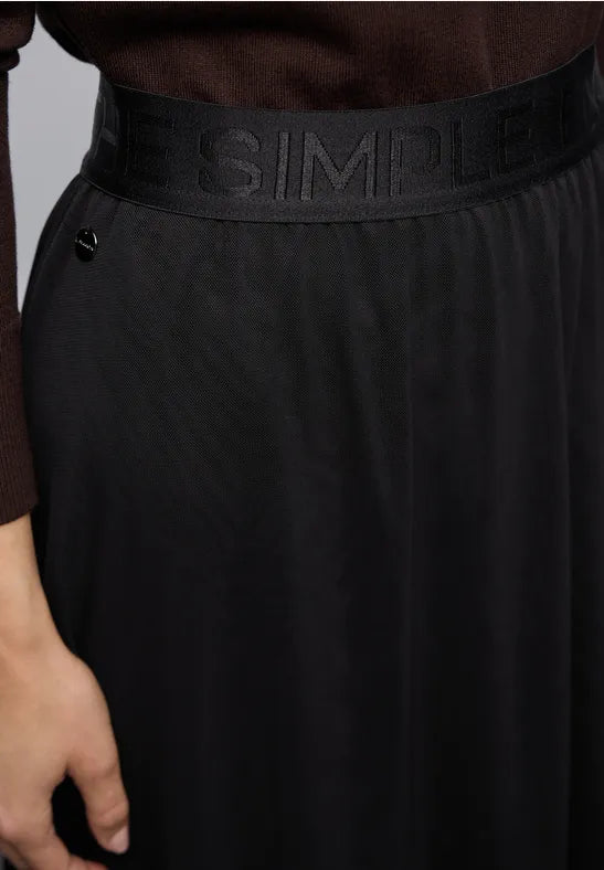 Street One Black Mesh Midi skirt 361848