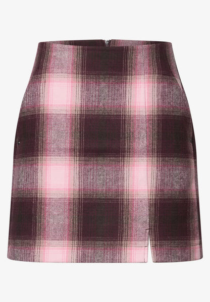Street One Wool-look mini skirt with a check pattern 362036