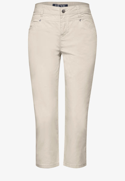 Street One Cotton Chino Crop Trousers. Navy or Sand 377580