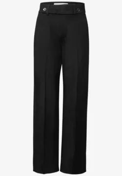 Street One Straight Leg Black trousers with button waist detail 378671