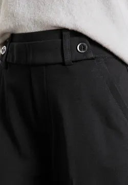 Street One Straight Leg Black trousers with button waist detail 378671