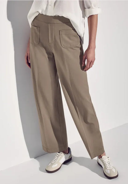 Street One Soft High Waist Trousers with front pockets.30&quot; leg All Colours 378899
