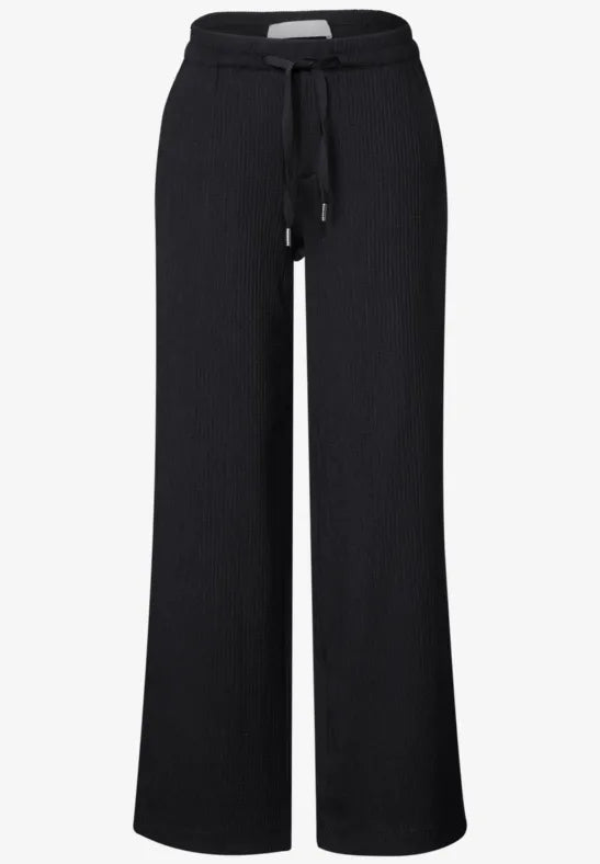 Street One Crinkle trousers 30&quot; leg in Black, Mocha or Green 379034