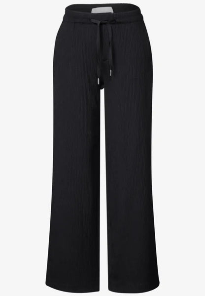 Street One Crinkle trousers 30&quot; leg in Black, Mocha or Green 379034