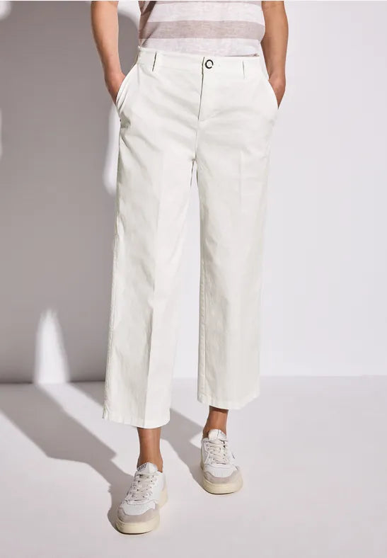 Street One straight leg cropped chino in White 379036