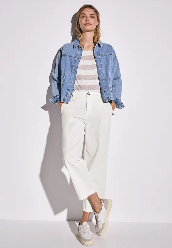Street One straight leg cropped chino in White 379036