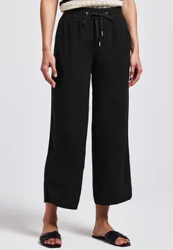 Street One Emee Wide Leg Summer Trousers Black 26&quot; leg  379188