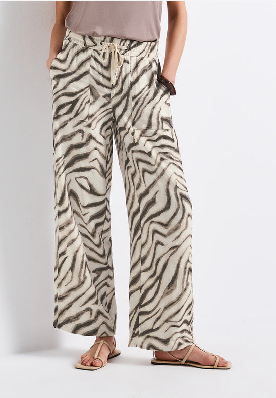 Street One Wide leg print trousers 30&quot; leg length 379436