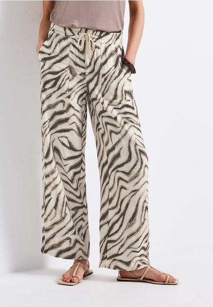 Street One Wide leg print trousers 30&quot; leg length 379436