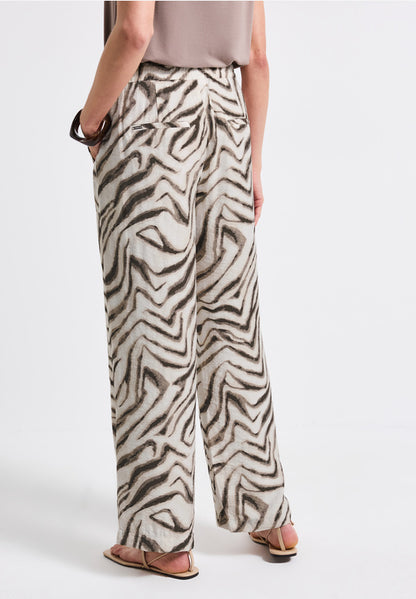 Street One Wide leg print trousers 30&quot; leg length 379436