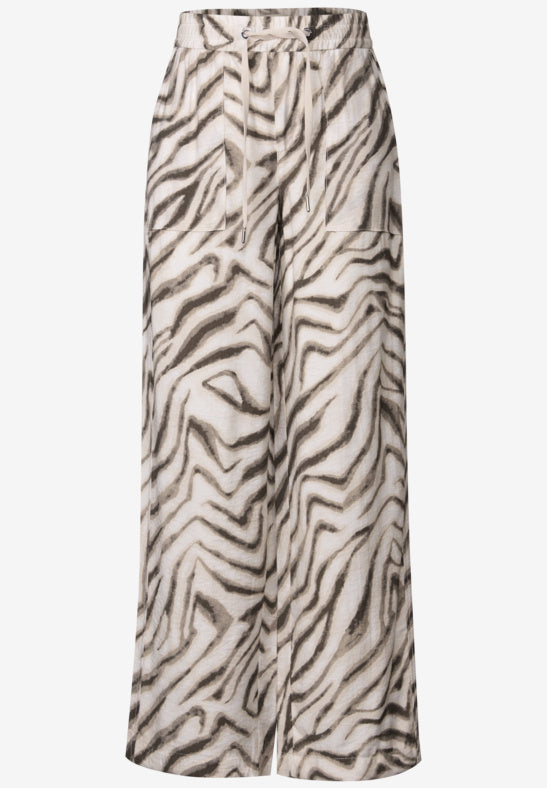 Street One Wide leg print trousers 30&quot; leg length 379436