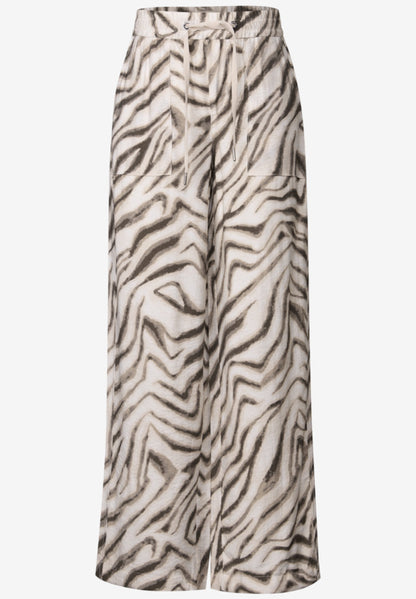 Street One Wide leg print trousers 30&quot; leg length 379436