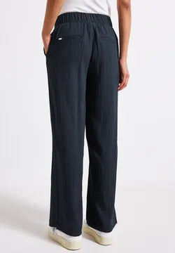 Street One Crinkle trousers in Deepwater navy blue 378545