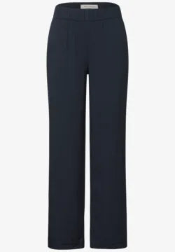 Street One Crinkle trousers in Deepwater navy blue 378545