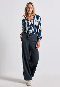 Street One Lux Joggers 30&quot; leg with side stripe . Navy 379547