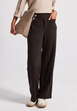 Street One Straight Leg Soft Stretch trousers in Deep Roast Brown 30&quot; 379686