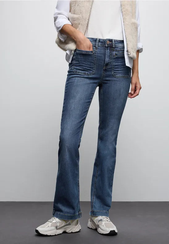 Street one Denim Wash High Waist  Bootcut Jeans 30&quot; Leg