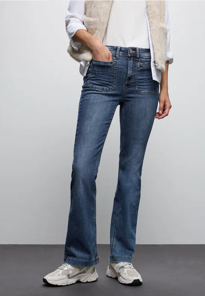 Street one Denim Wash High Waist  Bootcut Jeans 30&quot; Leg