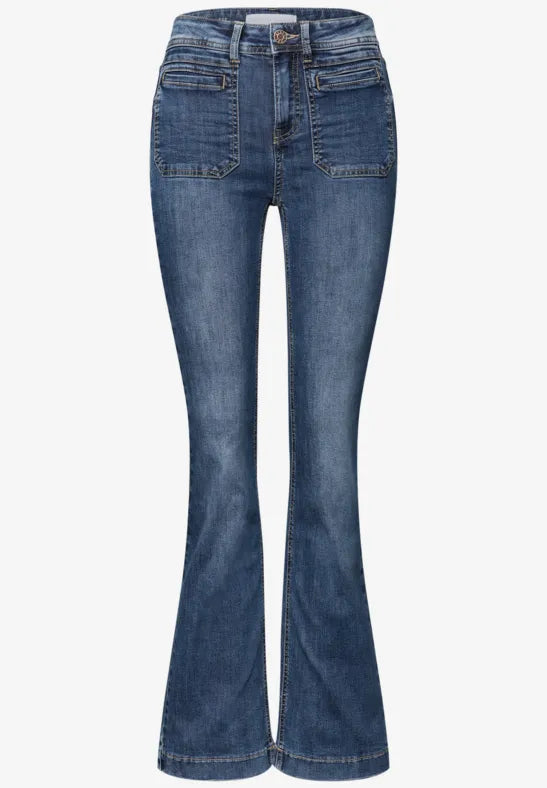 Street one Denim Wash High Waist  Bootcut Jeans 30&quot; Leg