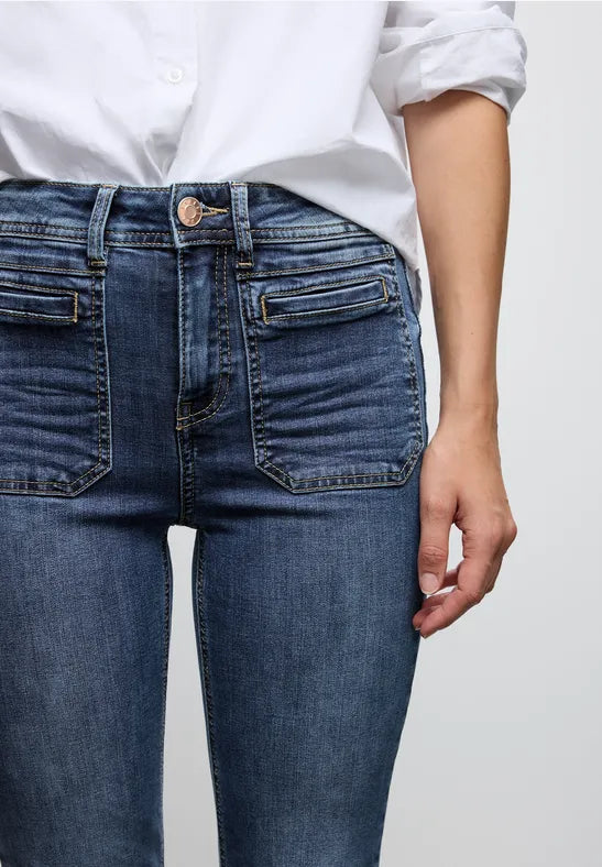 Street one Denim Wash High Waist  Bootcut Jeans 30&quot; Leg
