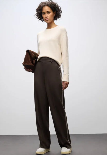 Street One Long Leg Brown soft Stretch Trousers  32&quot; leg