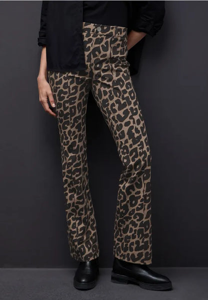 Street One Soft Stretch Bootcut animal print Trousers  379768
