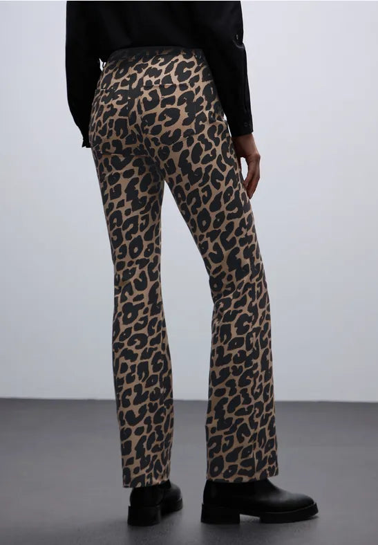 Street One Soft Stretch Bootcut animal print Trousers  379768