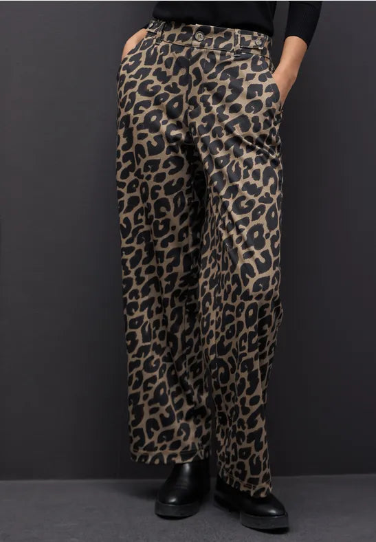 Street One Soft Stretch Trousers in rich Leopard Print 379770