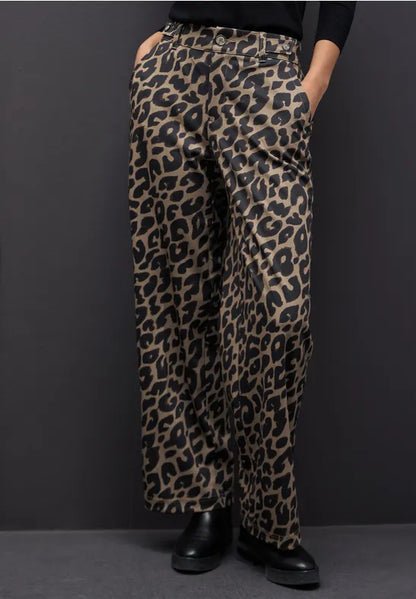 Street One Soft Stretch Trousers in rich Leopard Print 379770