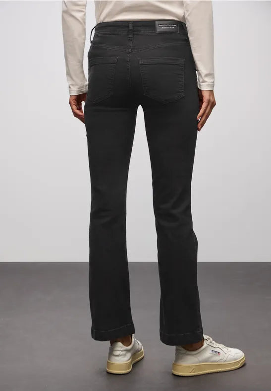 Street One Black Wash high waist jeans with stud detail 379782