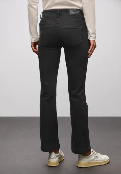 Street One Black Wash high waist jeans with stud detail 379782