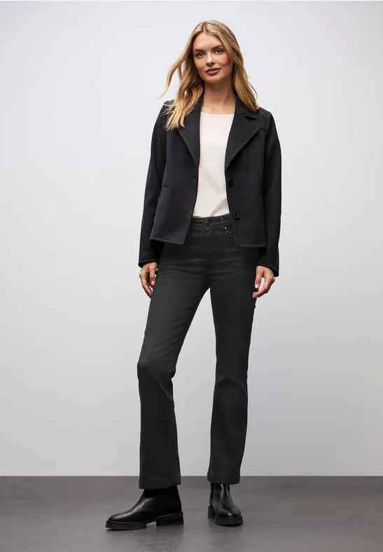 Street One Black Wash high waist jeans with stud detail 379782