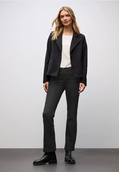 Street One Black Wash high waist jeans with stud detail 379782