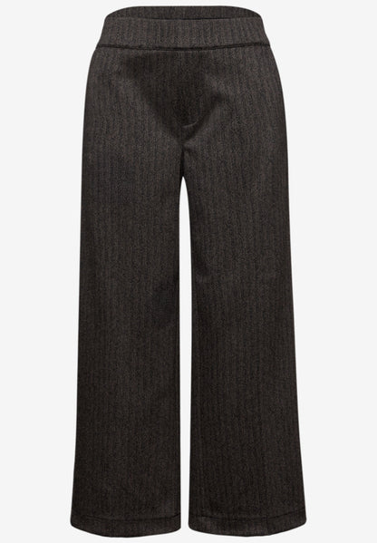 Street One High Waist straight Leg  Jersey Trousers in Dep Roast Brown 30&quot; leg