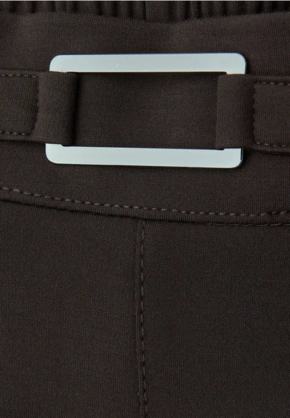 Street One High Waist straight Leg  Jersey Trousers in Dep Roast Brown 30&quot; leg