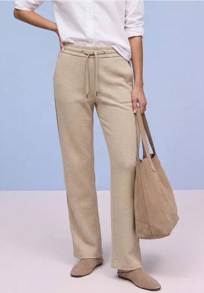 Street One Subtle Check trousers with Sporty stripe 380598