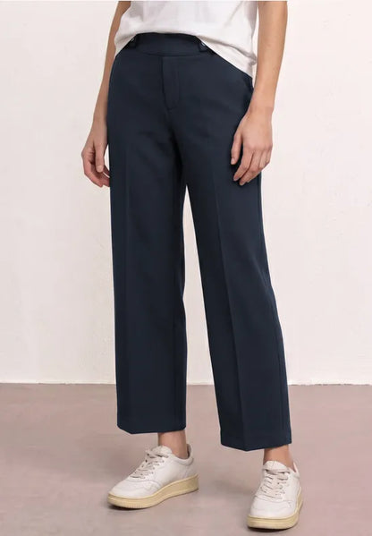 Street One Navy Punto di Roma Straight Leg Trousers 380684