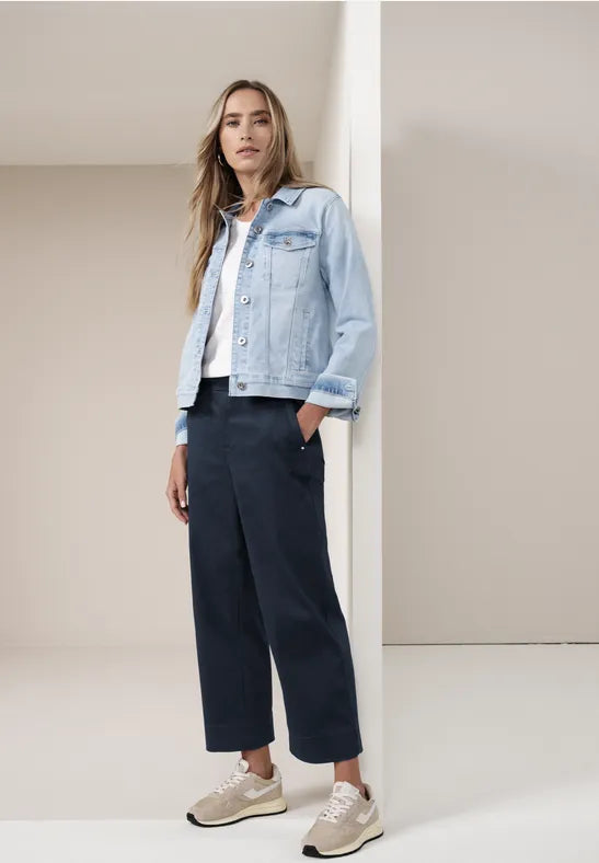 Street One Navy Punto di Roma Straight Leg Trousers 380684