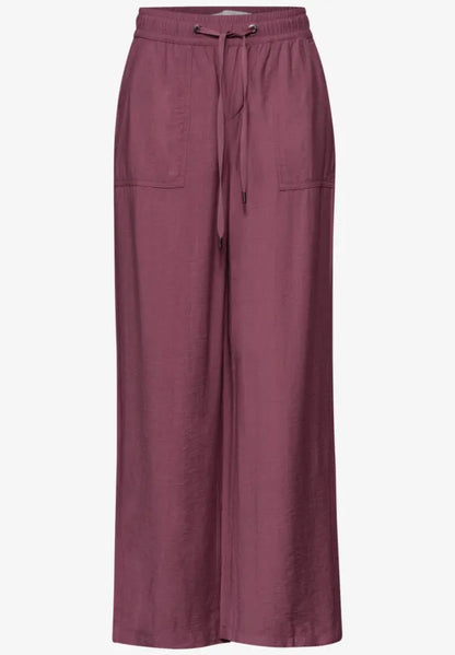 Street One High Waist 30" leg Lightweight trousers in Grape 380797