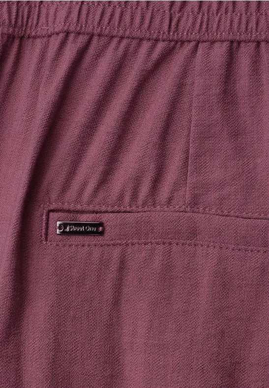 Street One High Waist 30" leg Lightweight trousers in Grape 380797