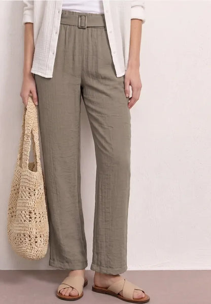 Street One linen look trouser with Belt 30" waist  280977
