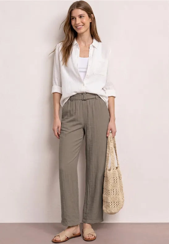 Street One linen look trouser with Belt 30" waist  280977