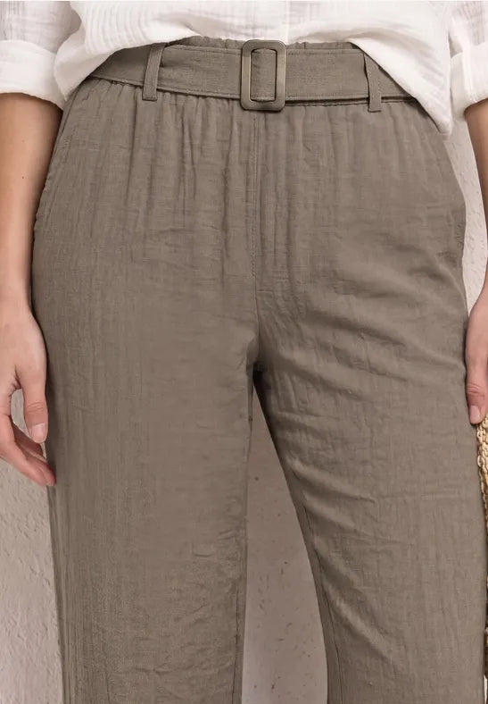 Street One linen look trouser with Belt 30" waist  280977